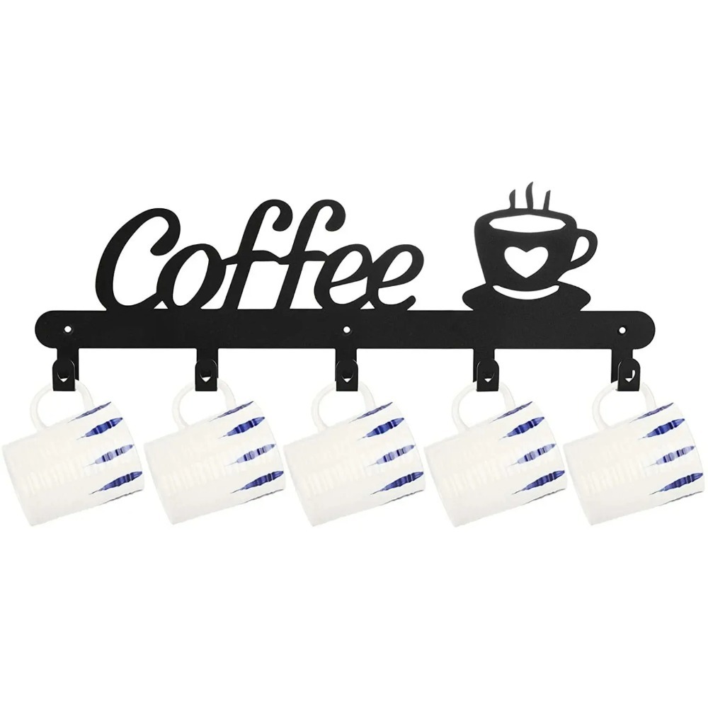 Kitchen Appliances Shelves - Metal Wall Mounted Coffee Mug Rack