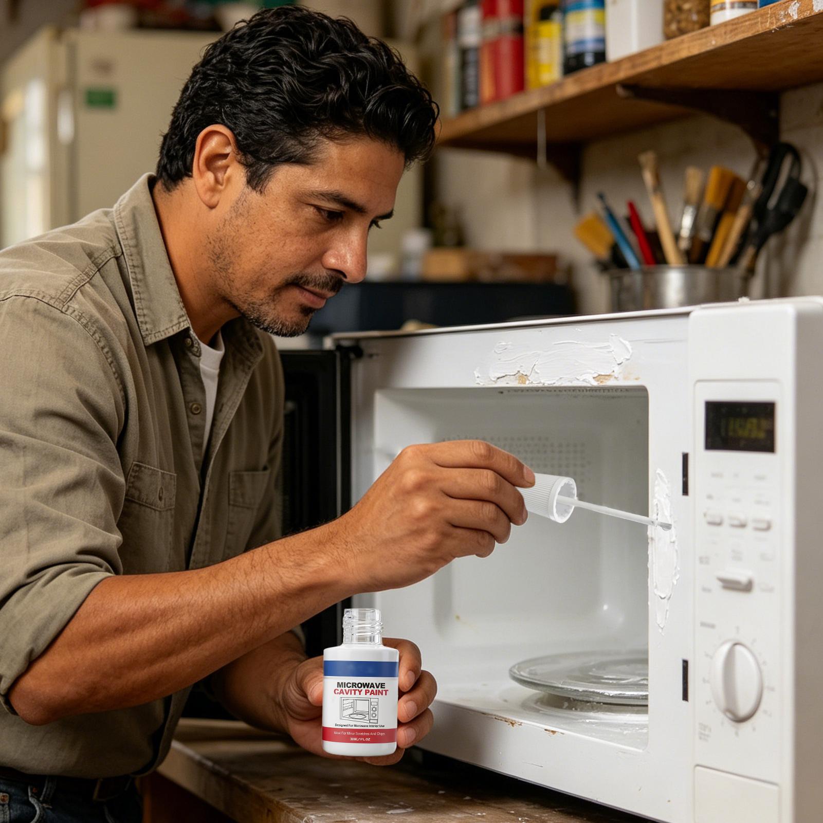 Kitchen Appliances Repair - Microwave Oven Interior Repair Paint Appliance
