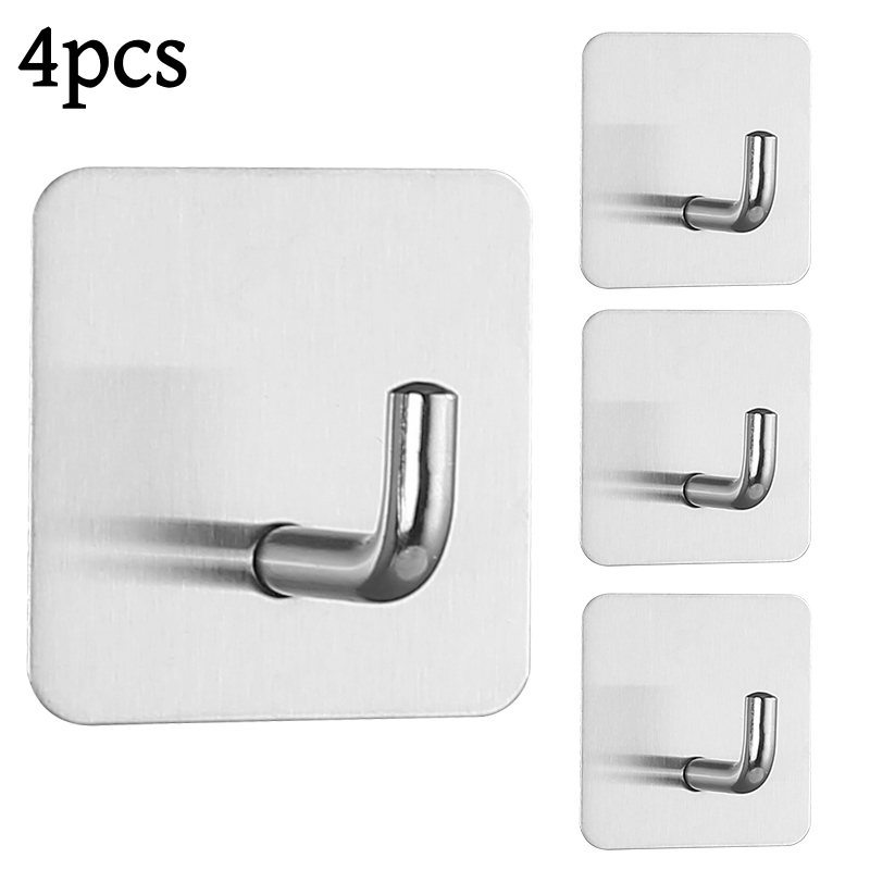 Kitchen Appliances Shelves - 2-4pcs Self-Adhesive Wall Hook Towel Holder